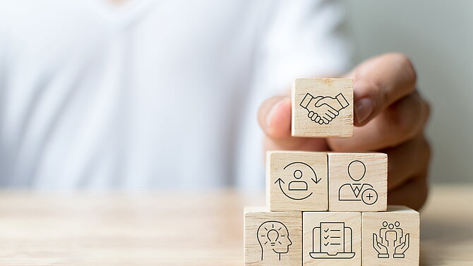 Blocks stacked on top of each other