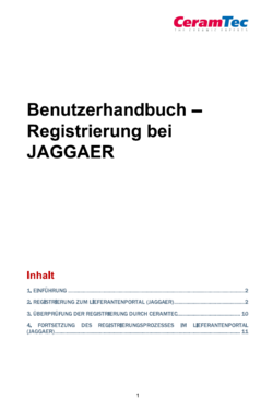 Cover page of the JAGGAER user manual