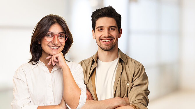 Student area with one male and one female student