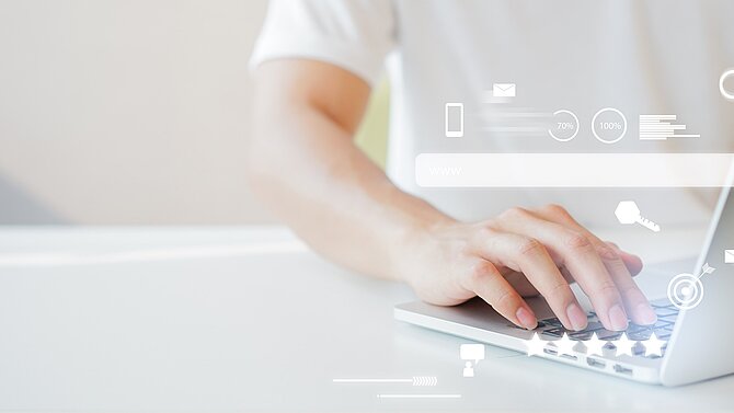 Man working on a laptop